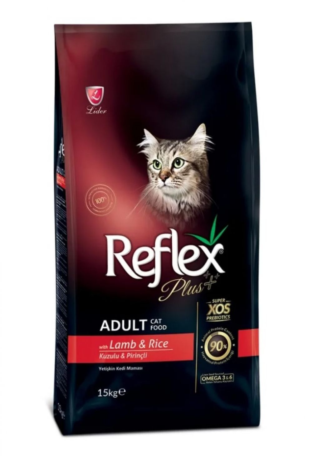Reflex Plus Adult Cat cu Miel si Orez, 15 kg