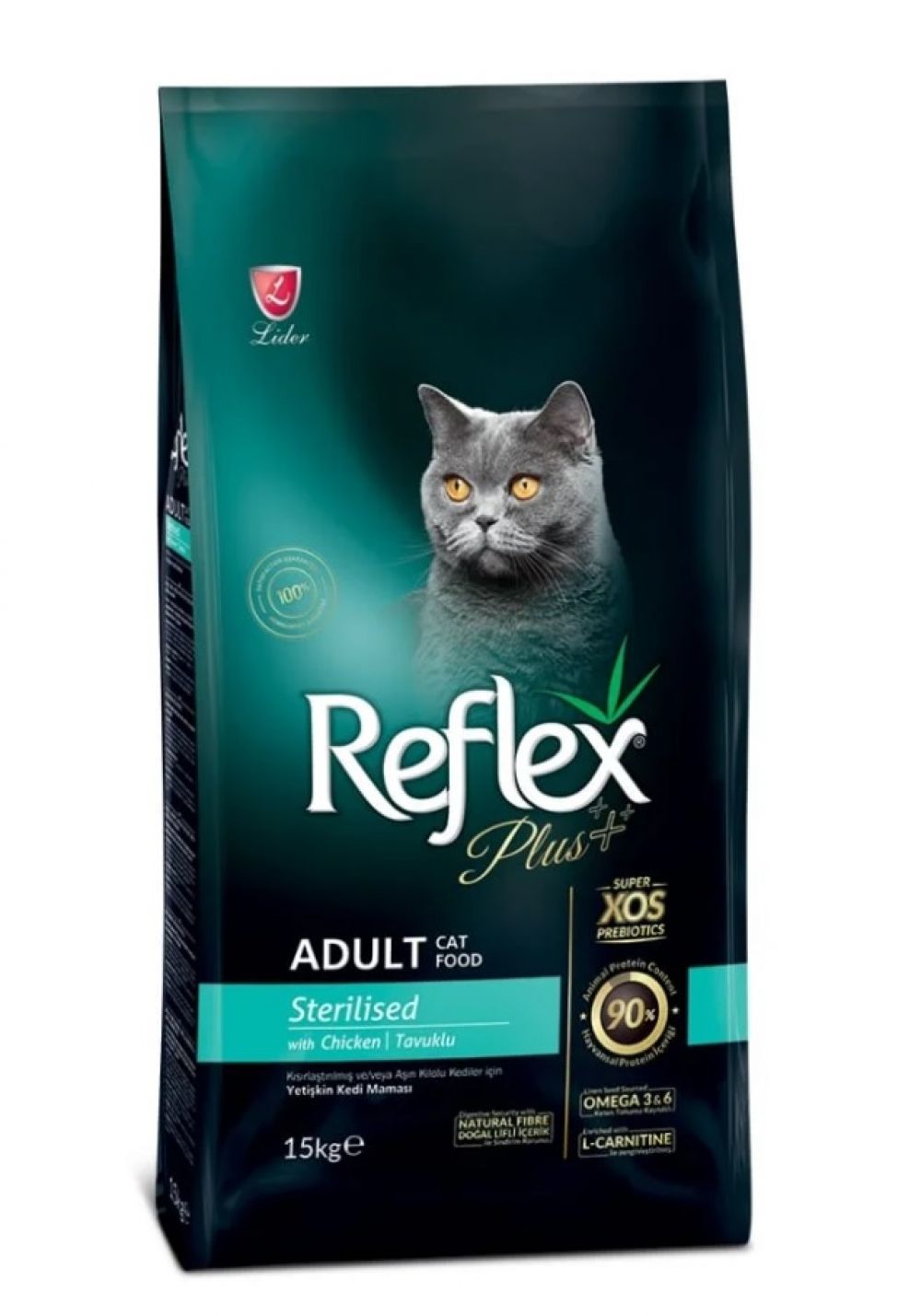 Reflex Plus Adult Cat Sterilised cu Pui, 15 kg