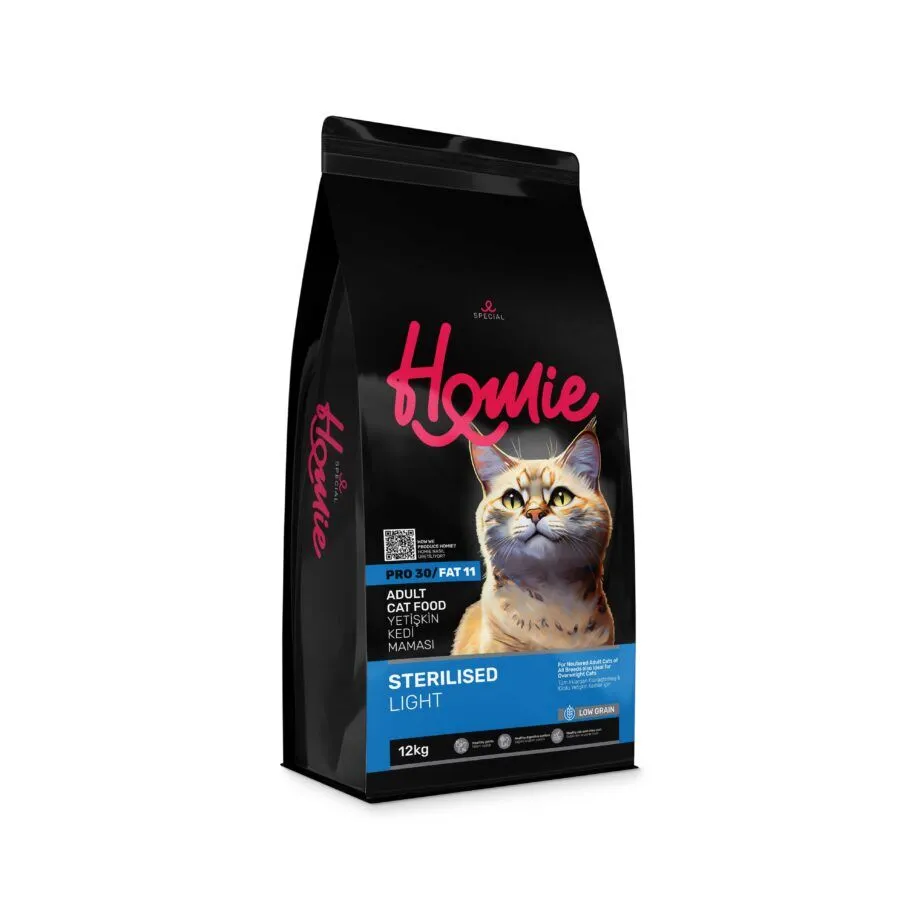 HOMIE SPECIAL Hrana uscata pentru pisici sterilizate, Light & Low Grain 12 Kg