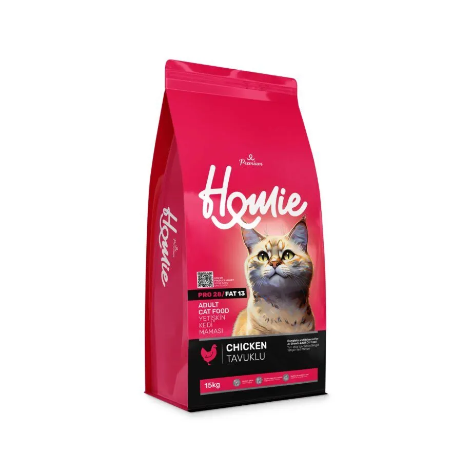 Homie Premium, Hrana uscata pentru pisici adulte, cu Pui, Digestion, 15 Kg