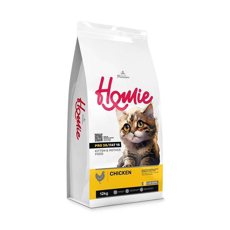 HOMIE SUPER PREMIUM KITTEN & MOTHER LOW GRAIN Chicken 12 KG