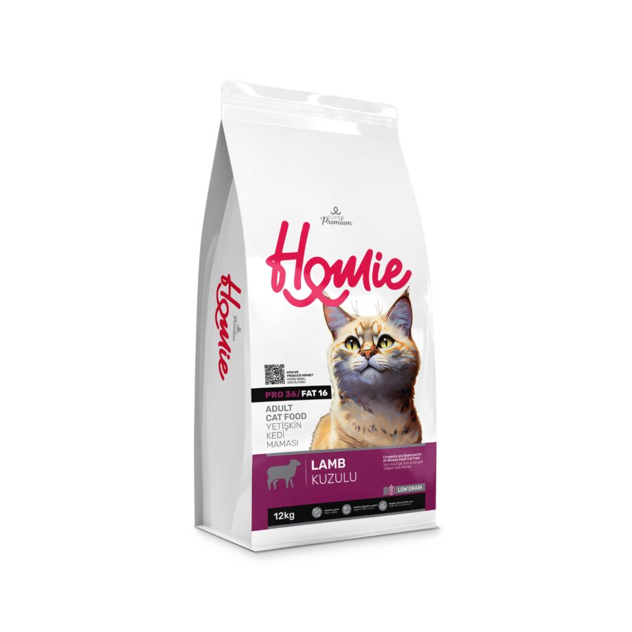 Homie Super Premium Low Grain, cu Miel, 12 kg -  Hrana uscata pentru pisici adulte,