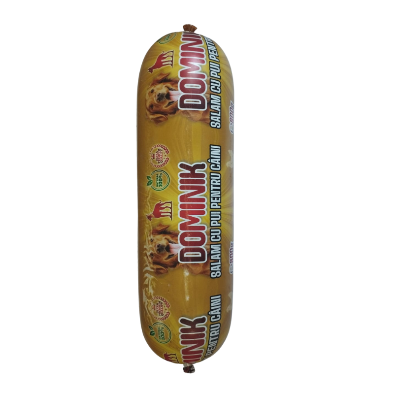 Salam pentru caini Dominik, Pui, 800g