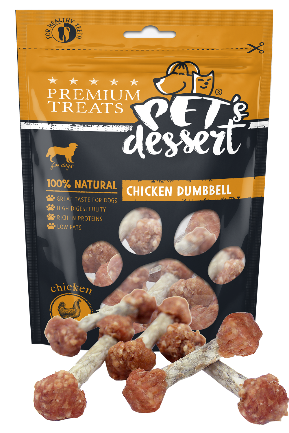 Pet's Desert Dog Chicken Dumbell 80g