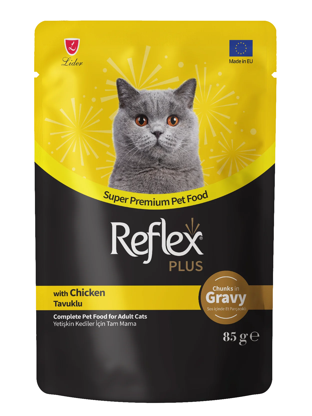 REFLEX PLUS Adult cu Pui in sos 85 gr – Hrana umeda super-premium