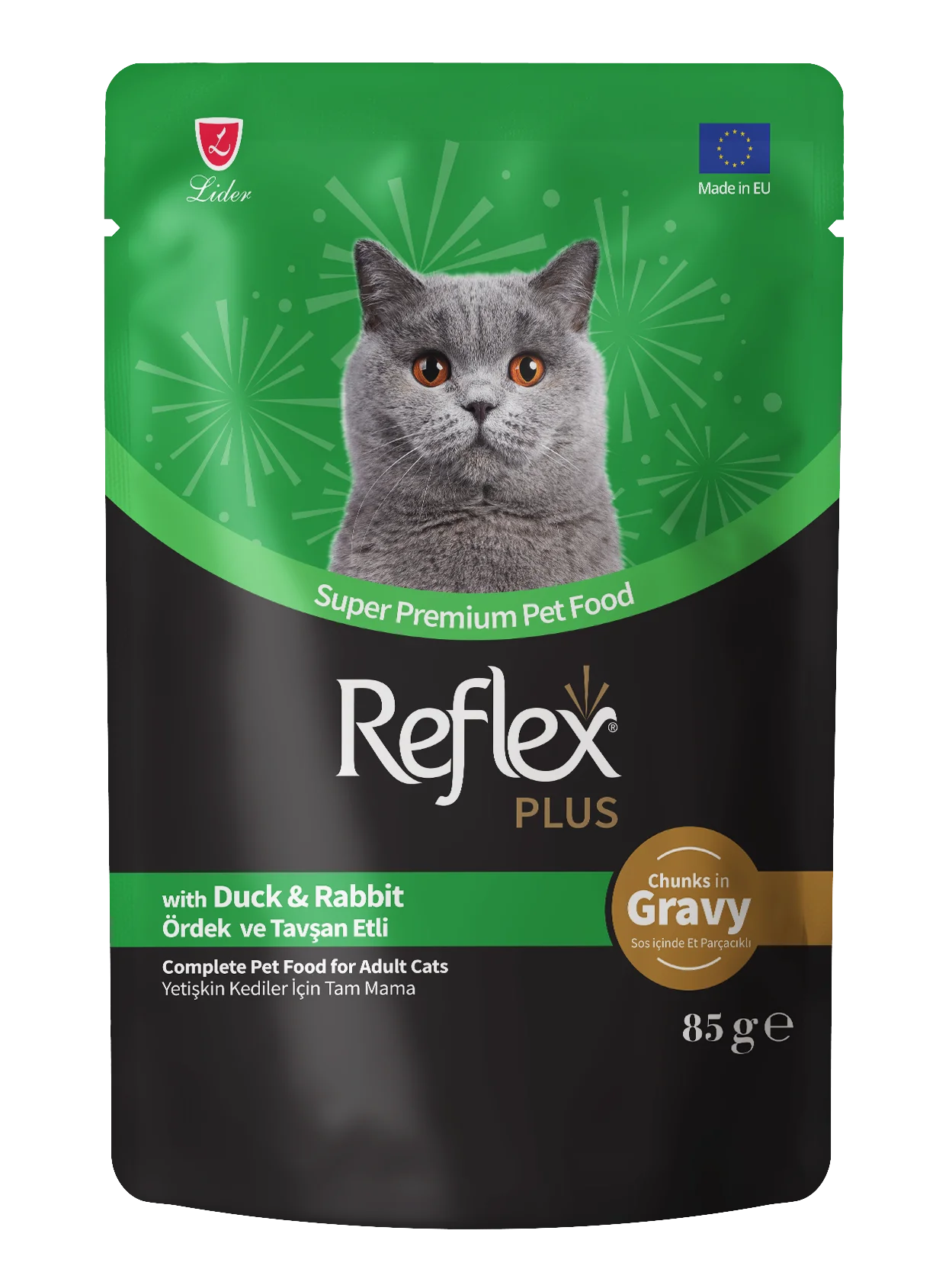 REFLEX PLUS Adult cu Rata si Iepure in sos 85 gr – Hrana umeda super-premium