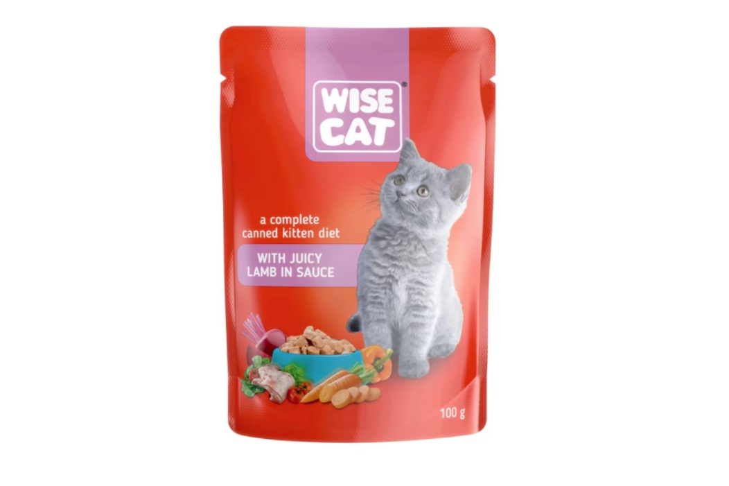 Hrana Umeda pentru Pisici cu Miel in Sos 100G-plic-Wise Cat