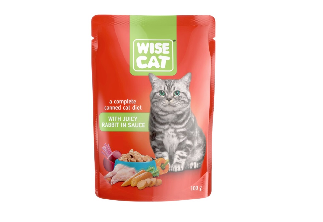 Hrana Umeda pentru Pisici cu Iepure in Sos 100G-plic-Wise Cat